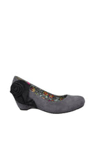 LILY-GREY FAUX SUEDE BLACK TRIM