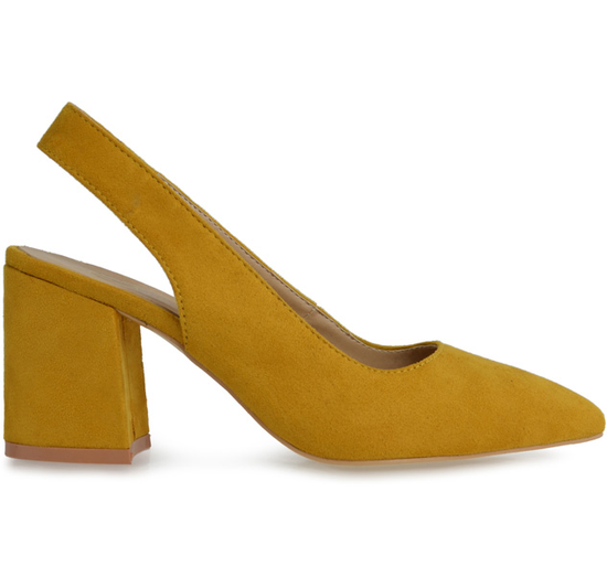 mustard slingback shoes